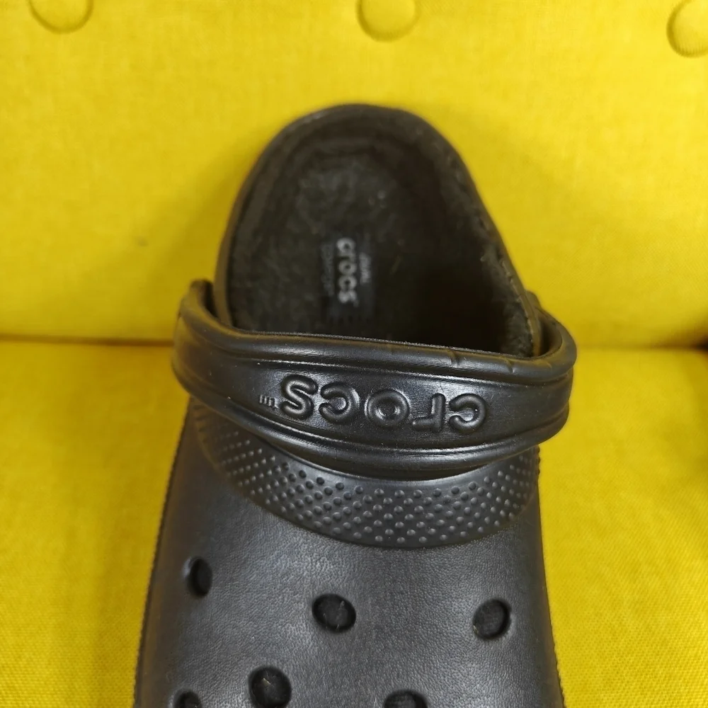 Crocs Classic Lined Clog Slip-On Black Shoes Size Men's 9, Women's 11